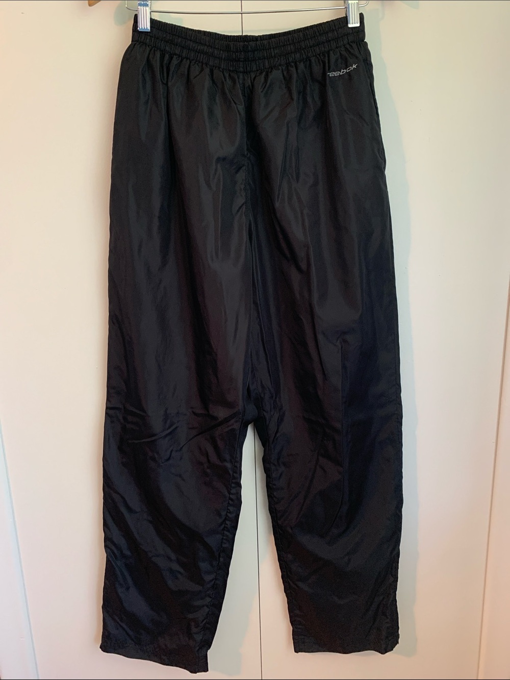 Vintage Reebok 90s Black Nylon Windbreaker Track Pants Size Large